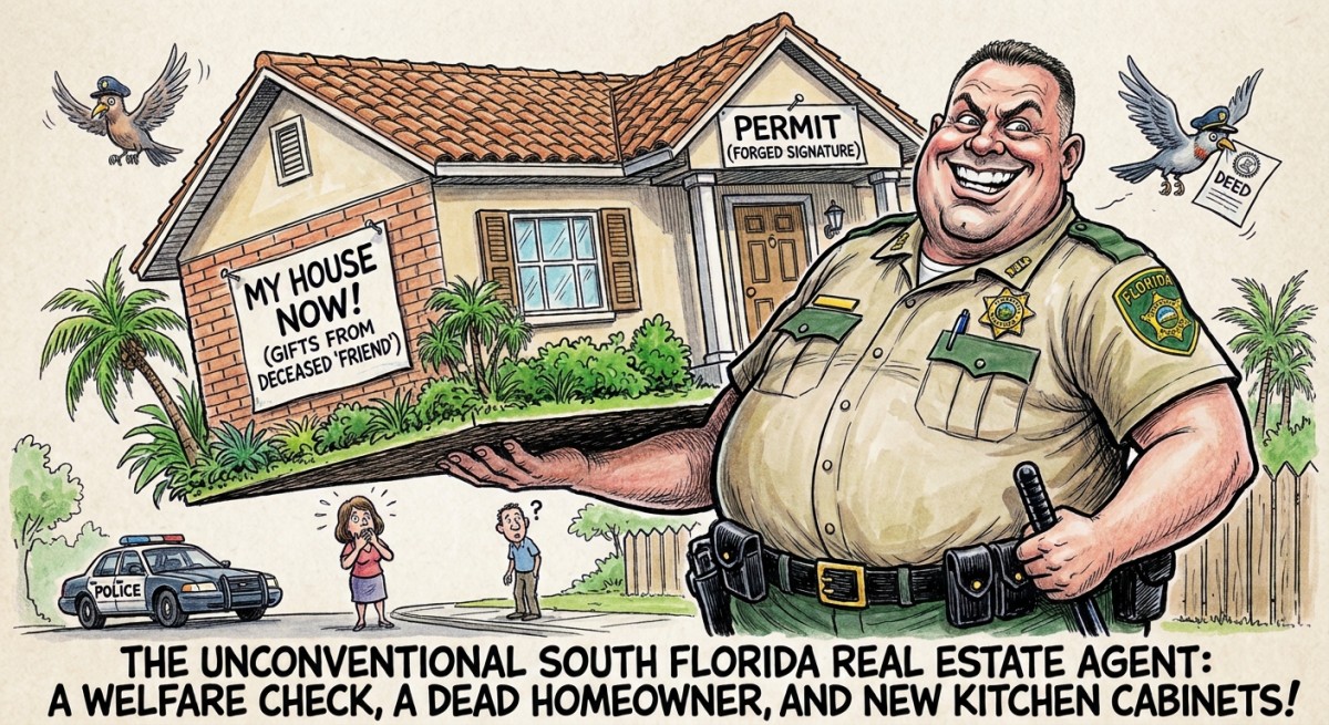 Florida Cop Allegedly Answers Welfare Check, Finds Dead Man, Leaves With a House, Which Is Not What "Protect and Serve" Means Even in Broward