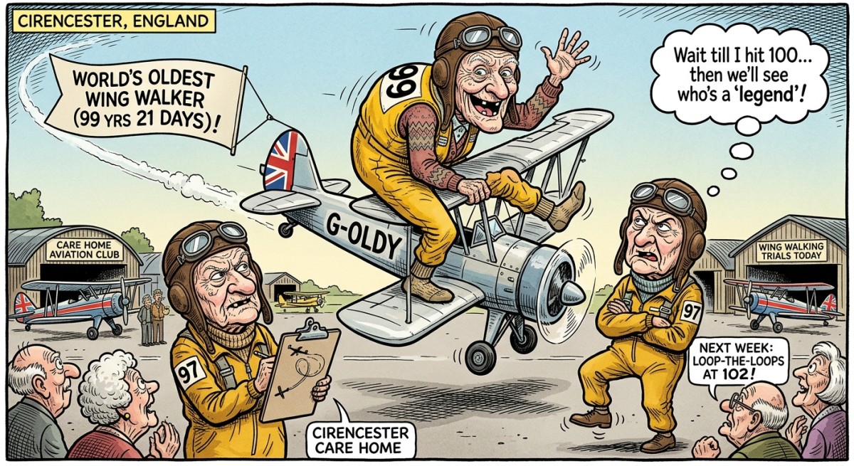 99-Year-Old Becomes the World's Oldest Wing Walker, and Her 97-Year-Old Rival Vows to Simply Turn 100 and Take It Back