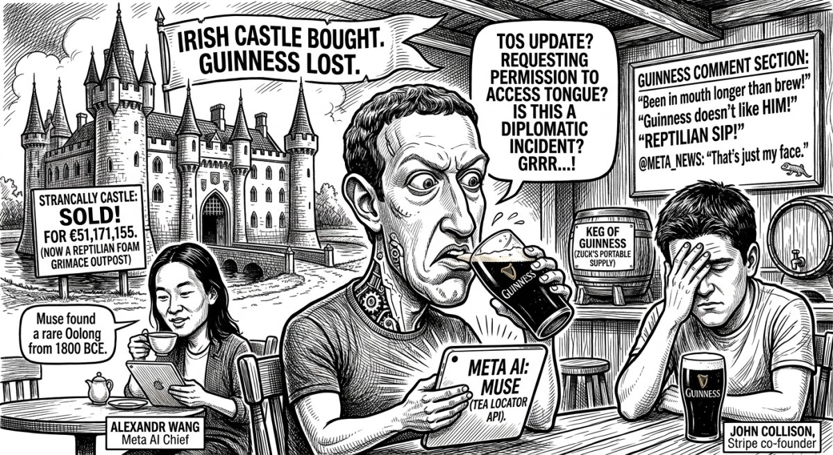 Mark Zuckerberg Buys a €51 Million Irish Castle, Then Sips Guinness Like It Asked for His Password
