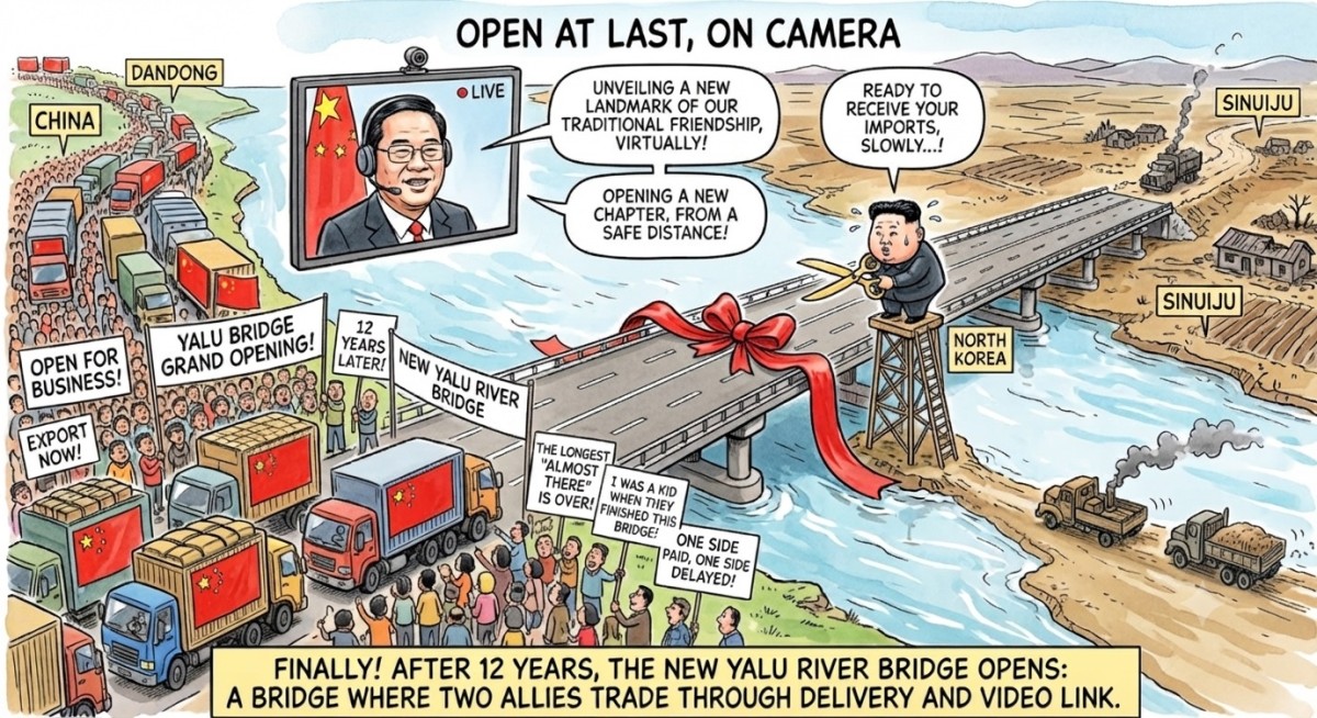 China and North Korea Finally Open the Bridge They Finished in 2014, Ending the Longest "Almost There" in Engineering History