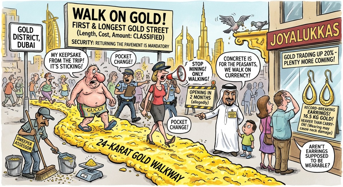 Dubai Is Paving a Street With 24-Karat Gold, Ending Centuries of Rich People Having to Touch Ordinary Ground