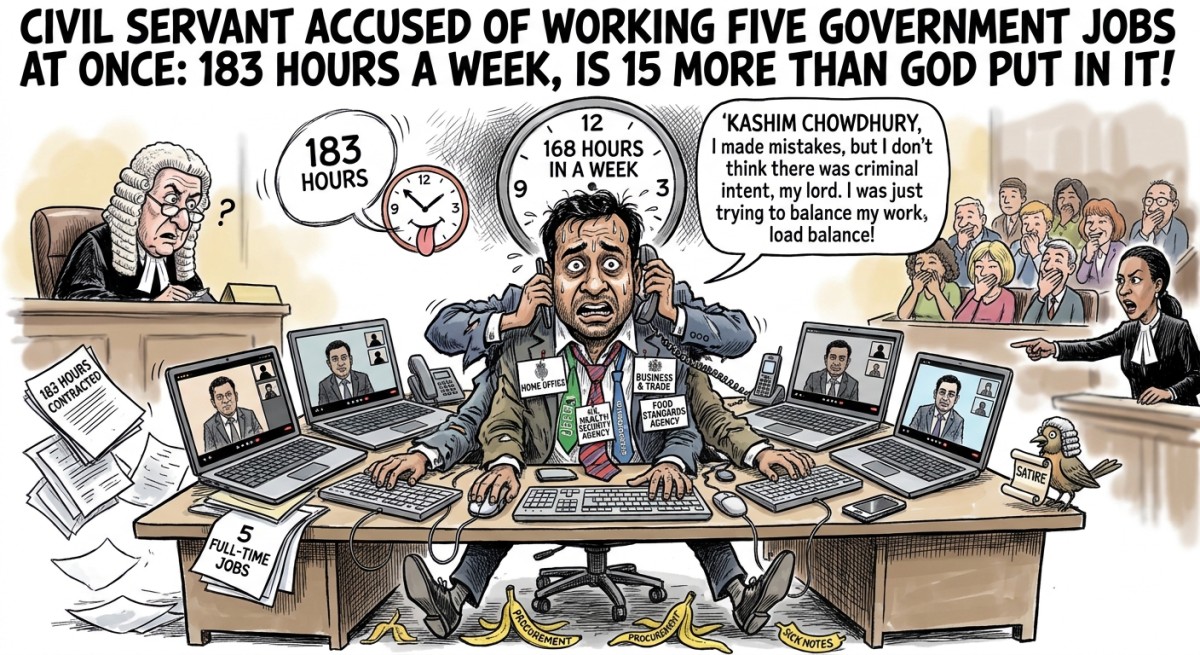Civil Servant Accused of Working Five Government Jobs at Once Was Contracted for 183 Hours a Week, Which Is 15 More Hours Than God Put in It