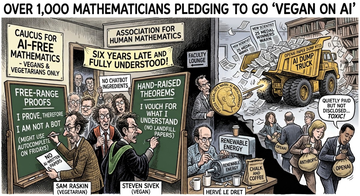 Over 1,000 Mathematicians Go Vegan on Artificial Intelligence, Promising Proofs That Are Free-Range, Hand-Raised and Only Six Years Late