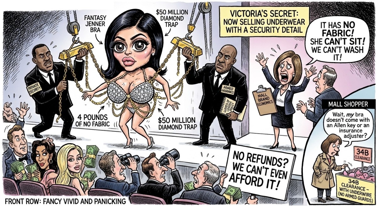 Kylie Jenner Wears a $50 Million Bra Made of No Fabric, Finally Giving Victoria's Secret a Product Nobody Can Afford to Return