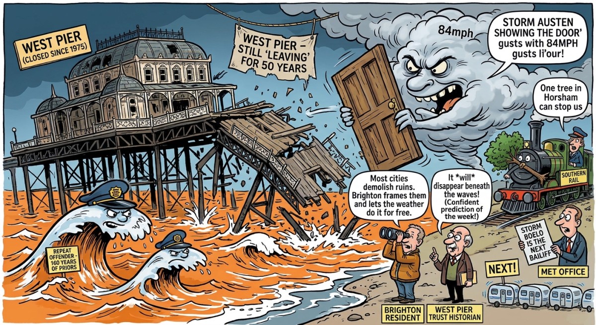 Brighton's West Pier, Closed Since 1975, Finally Takes the Hint as Storm Austen Shows It the Door