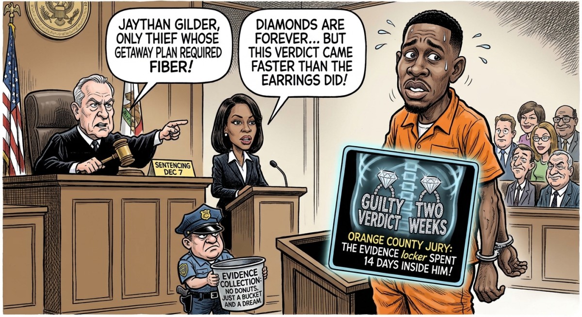 Florida Jury Convicts Man Who Swallowed $769,500 in Tiffany Earrings, Making Him the Only Thief in History Whose Getaway Plan Required Fiber
