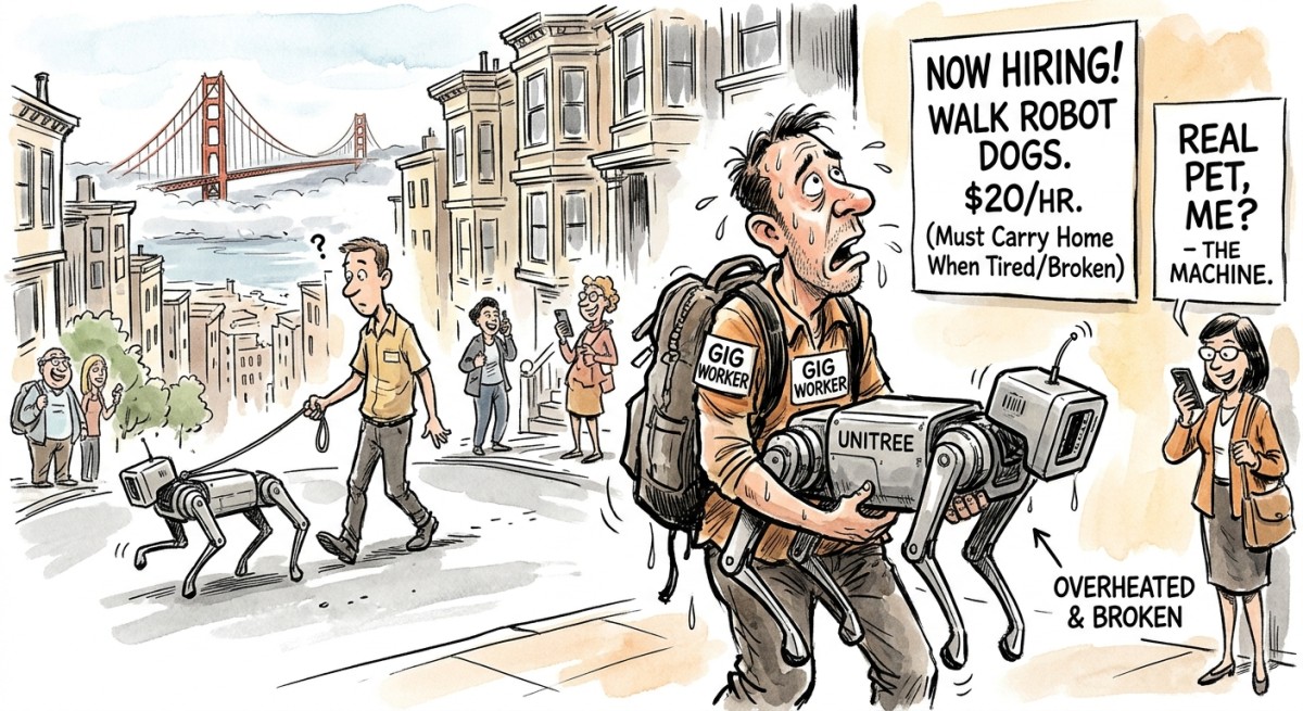 Startup Pays Humans $20 an Hour to Walk Robot Dogs, Finally Revealing Who the Real Pet Is