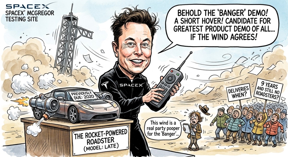 Tesla Finally Unveils the Roadster That Was Due in 2020, Assuming the Wind Agrees This Time