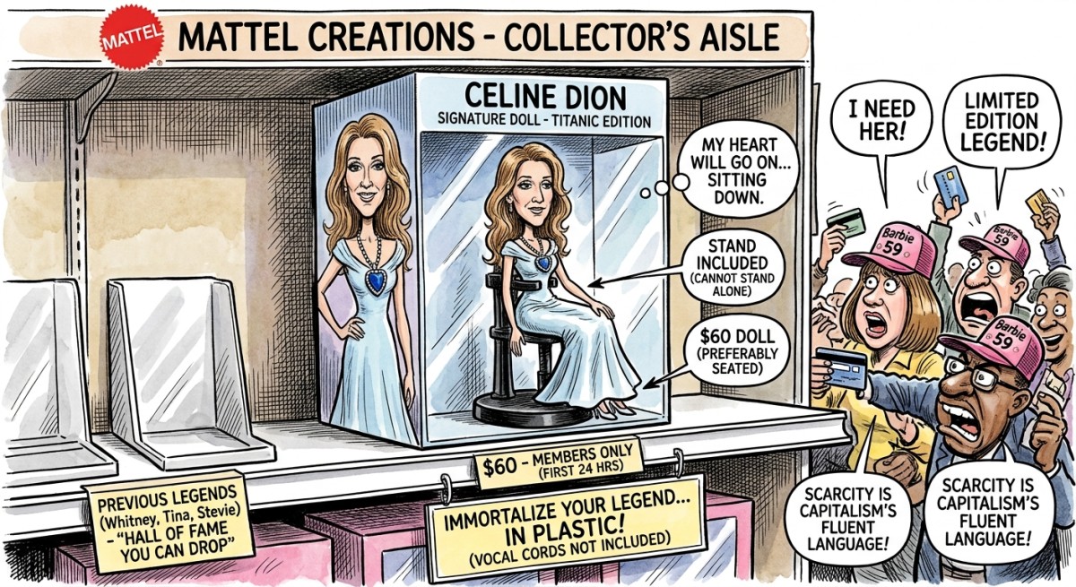 Mattel Immortalizes Celine Dion in Plastic So Her Heart Can Go On Sitting Down