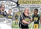 NFL Referee Answers a Punch by Holding the Puncher's Hand, and Al Michaels Serenades the Happy Couple With the Beatles