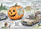 North Carolina Weather Assigns an Inflatable Pumpkin Its Own Escape Route, and an Uber Driver Becomes Seasonal Infrastructure