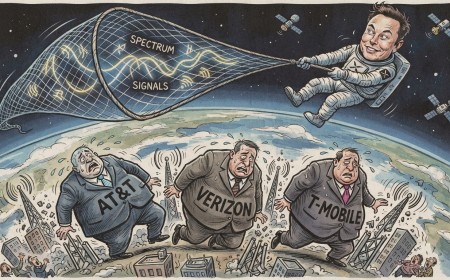 SpaceX Buys Spectrum, Telecom Stocks Stage a Group Faint, and Ground-Based Phone Companies Suddenly Discover Gravity