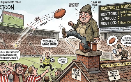Man Kicks a Rugby Ball Into Brentford vs Liverpool From a Rooftop, and Police Are Now Hunting the Premier League's Most Accurate Long Ball