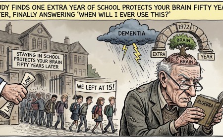 Study Finds One Extra Year of School Protects Your Brain Fifty Years Later, Finally Answering "When Will I Ever Use This?"