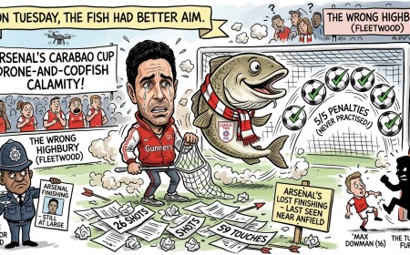 Arsenal Survive a Drone Attack at Highbury, Then Get Shot Down Anyway by a Fishing Town That Never Practised Penalties