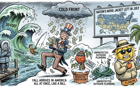 Fall Arrives in America All at Once, Like a Bill: Freeze Warnings, 20-Foot Waves and Floridians in Fleece