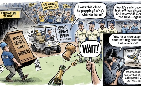 Brewers Win World Series Game 1 Twice, Once for the Fans and Once for the Replay Booth