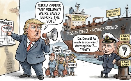 Russia Tells America It Can Have All the Diesel It Wants, Arriving Four Days After the Election It Was Bought For