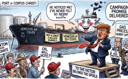 Trump Points at an Oil Tanker and Tells Texas It Is a Campaign Promise, and the Tanker, Which Cannot Vote, Has Never Felt So Seen