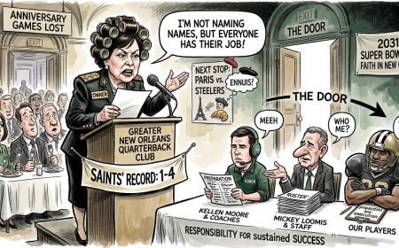 Saints Owner Gayle Benson Declares 1-4 "Not Acceptable" at a Luncheon, the Only Room in New Orleans Where the Saints Could Not Lose Tuesday