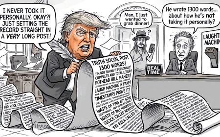 Trump Writes His Longest Post Ever, 1,300 Words, to Explain He Never Took Bill Maher Personally
