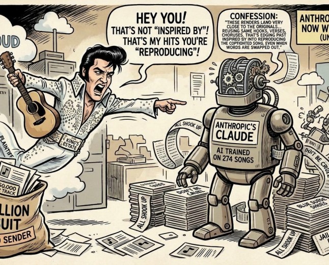 Elvis Has Left the Building and Entered the Training Data: Estate Sues Anthropic for $41 Million Over 274 Songs
