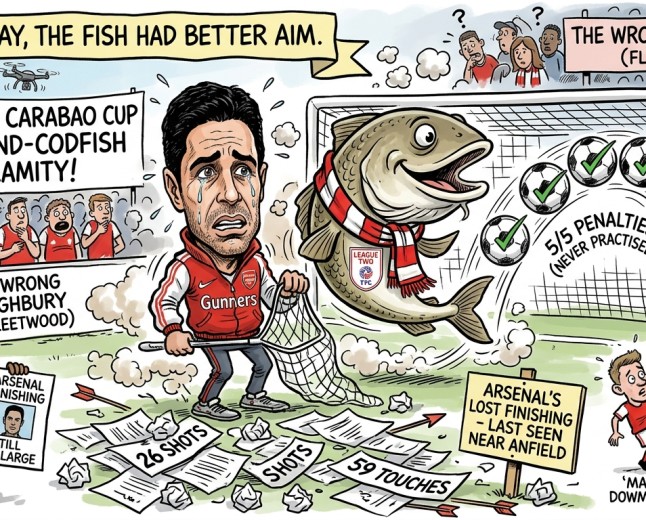 Arsenal Survive a Drone Attack at Highbury, Then Get Shot Down Anyway by a Fishing Town That Never Practised Penalties