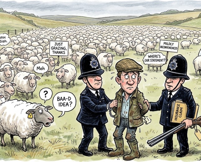 Devon Man Arrested After Reporting 650 Sheep Stolen, Police Find Them Standing in His Field Looking Mildly Inconvenienced