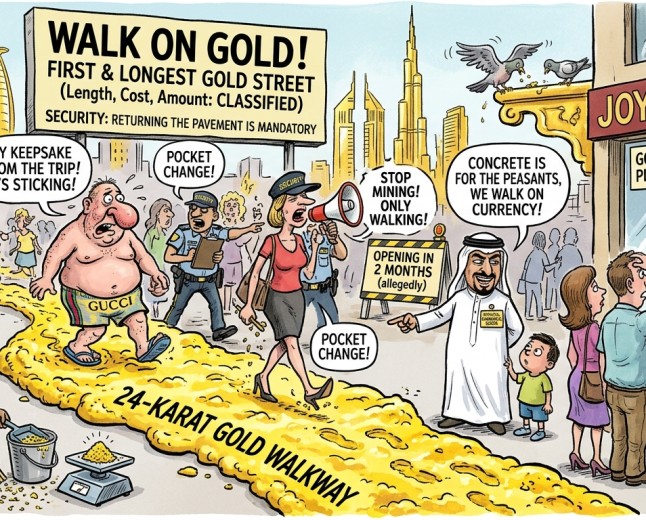 Dubai Is Paving a Street With 24-Karat Gold, Ending Centuries of Rich People Having to Touch Ordinary Ground